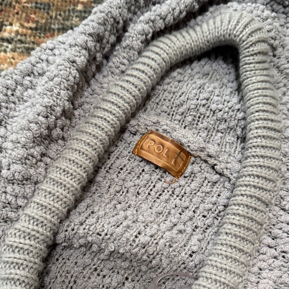 POL Gray Textured Knit Sweater XL - Picture 2 of 2